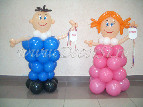 Мальчик и девочка из шаров фото